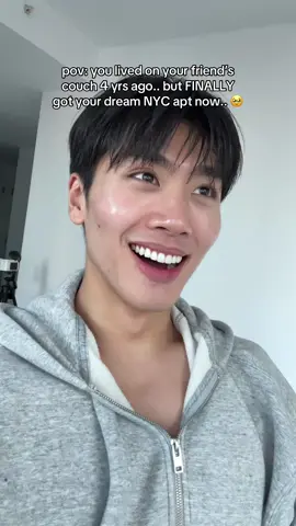 We came a LONG way since those couch surfing days… and even tho it was a lovely couch provided for by one of my best friends during a really rough patch of mine.. the growth and progression I really took from that point on to now.. is truly all glory to God.. 4 years ago.. I had a dream of moving to NYC to chase a dream I didn’t even know was possible to pursue.. (whether that was becoming a nurse in the city or doing content) I doubted a lot.. but fast forward 4 years later.. here we are.. STANDING PROUD IN MY DREAM CITY, DREAM APT, DREAM CAREER and a new healed and found relationship with my Dad through this struggle of overcoming myself. But none of this is credible back to me.. cuz a 1 million things could’ve gone wrong.. glory back to God and credit back to you guys.. cuz without you none of this would be possible. So this is NOT my achievement.. but rather ours ❤️ cuz we’re running this life thing together.. it makes the world a little less lonelier ❤️ Products: Cooling pads @Cell Fusion C Global  Cooling skin booster serum @cellfusioncofficial  Calm down CICA cream @cellfusionc_team  Wine bar @wayfair  Ergonomic Desk set up @Wayfair  