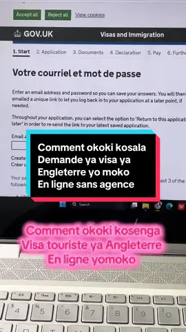 Comment kosala demande ya visa touriste ya Angleterre yomoko #lingala #rdctiktok🇨🇩 #visa #voyager 