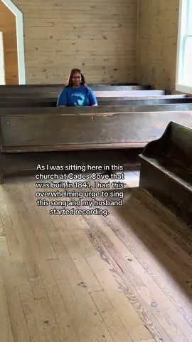 As I was sitting here in this church at Cades Cove that was built in 1841, I had this overwhelming urge to sing  this song and my husband started recording. Gave me chills. #AmazingGrace 