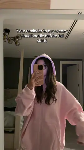 $47 cloud zip up in powder pink, size medium 
