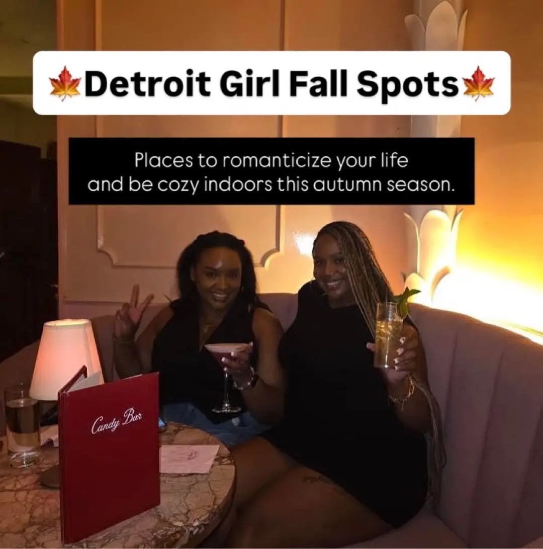Detroit girls, let’s be honest — the weather’s giving “stay inside but still make it cute.”  So as we slide into cozy season, here are a few spots to check out whether you’re planning a to catch up with a friend or just looking to romanticize your life. ✨ Candy Bar (Downtown) – one of my faves for cocktails. It’s cute, pink, and glam. Make a reservation, grab a drink before dinner, and enjoy the vibes. ☕ The Whitney (Midtown)– go for their Afternoon Tea (usually Saturdays & Sundays). Beautiful atmosphere, live piano, and perfect for catching up with a friend. 📚 Flyleaf (Grosse Pointe) – social and cozy café/bookstore combo. You’ll find books, lattes, baked goods and snacks like truffle fries.😋 🍷Sip n Read (Corktown) – a new spot on my date list.  Planning to pop in soon for new chill vibes. We all know how Michigan weather be acting up — one day it’s 80°, next day it’s snowing 😩 so save this for your next cozy outing. Let’s make sure we keep doing little things that make life feel special, even when it’s cold out. #detroitgirl #detroitvibes #thingstodoindetroit #detroit  #detroitcreator