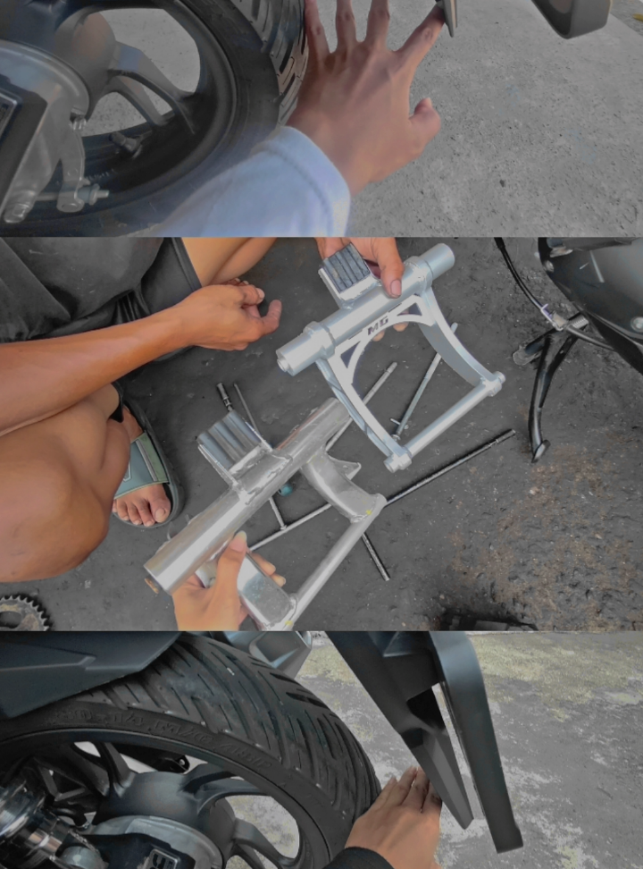 mundur 6cm😋 mounting dari @mixrio.garage  #vario #vario125 #variomodifikasi #variogen2 #allahummabarik 