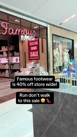 Famous footwear is 40% as they are closing down their physical stores in multiple locations. This is their Chermside store and their CBD store in Brisbane is also having a huge sale.  If you need a few new pairs of shoes 👠 their hasn't been a better time to get them 👢 👟 🤩 This is famous footwear in Chermside, Brisbane.  #shoes #sale #clearance #brisbane #australia 