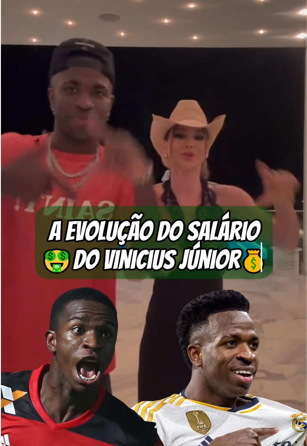 A evolução do salário do Vinicius Júnior! #flamengo #salario #virginia #vinijr #realmadrid 