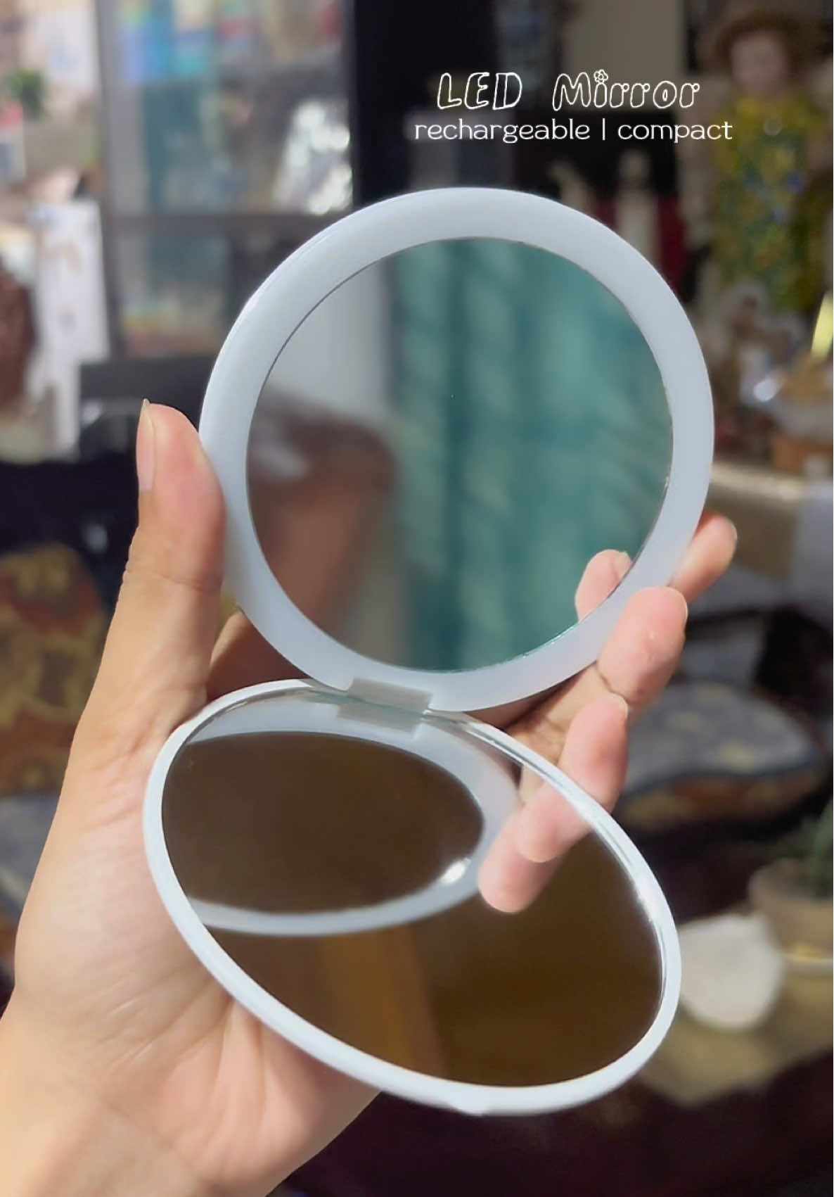 LED MIRROR RECHARGEABLE COMPACT MIRROR WITH LIGHT #mirror #compactmirror #mirrorwithlight #fyp 