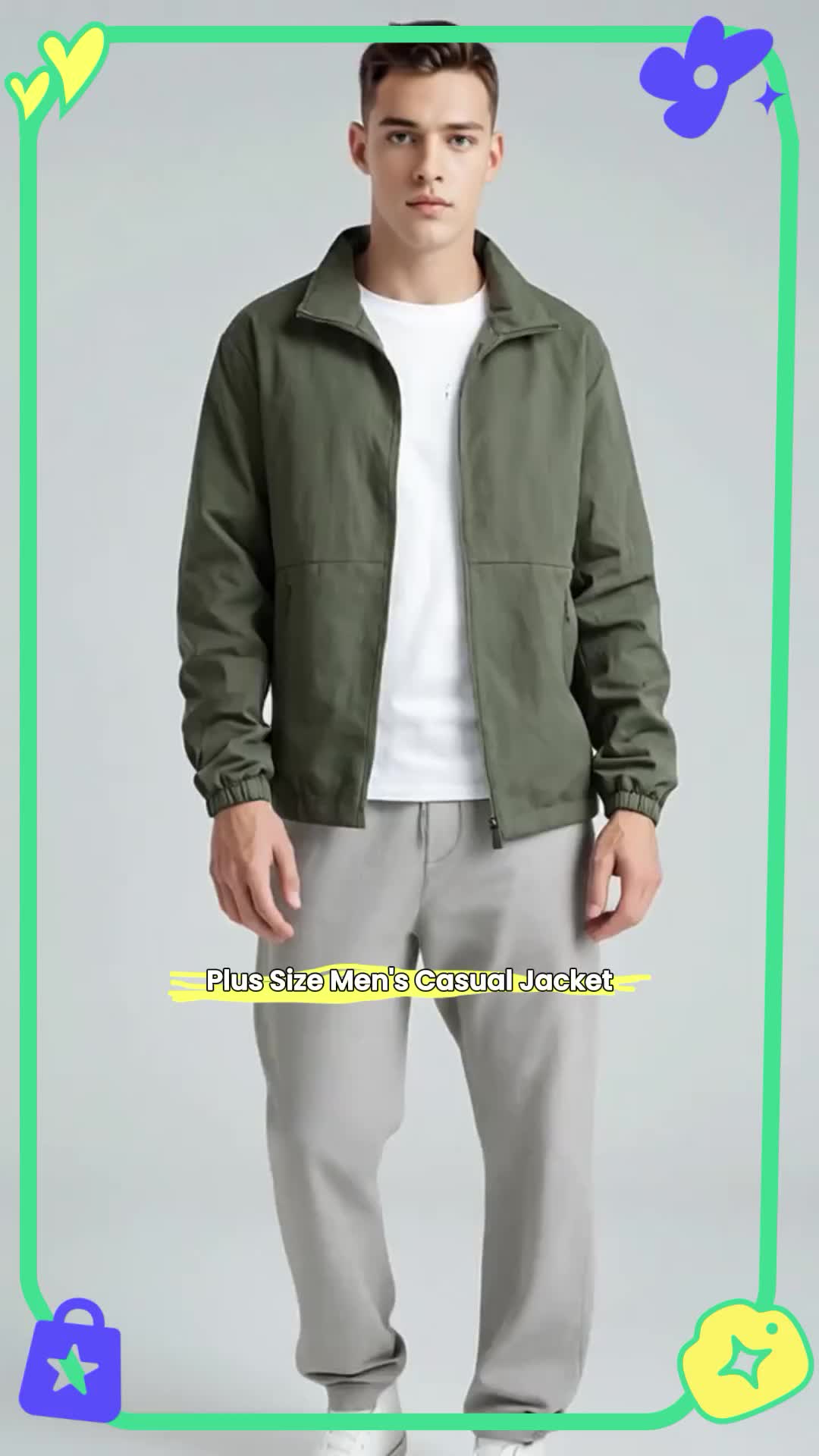 Outdoor Sports Plus Size Men's Casual Jacket Coat Solid Color Stand Collar #men #coats #jackets #fashions #clothings #viralvideo