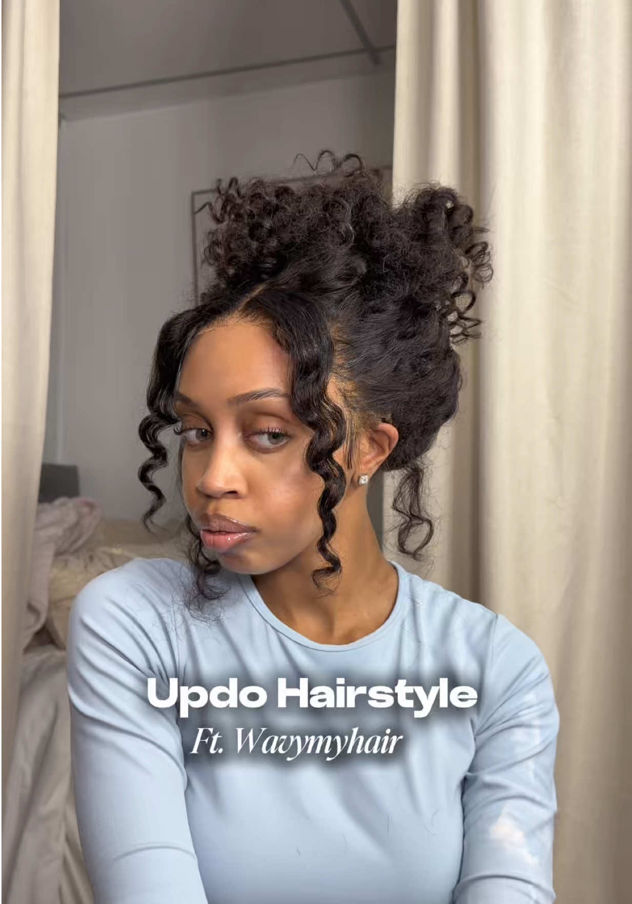Updo hair style on this super cute Extra-long but super-low-priced 13x6 lace frontal wig! @Wavymy hair @Wavymyhair Outlets  #wig #wiginstall #tiktoktopwigs #updohairstyle 