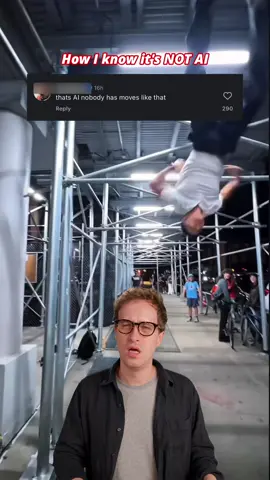 Insane athlete, or AI? #nyc #training #workout #parkour #calisthenics  Some skeptic comments thought this was an AI video because of some editing tricks and the camera look, but @TravisCreate is the real deal!