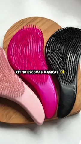 Kit com 10 escovas mágicas pra cabelo anti frizz #escovadecabelo #cabelo #escovamagica #fy #shoppe 