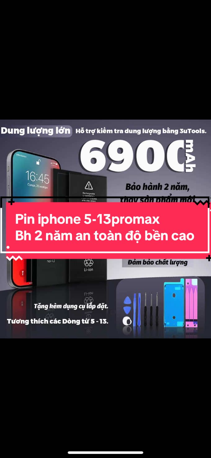 Pin iphone 5-13prm an toàn độ bền cao Bh 2 năm #piniphone #pindungluongcao #thaypiniphone #pinchatluongcao #pinchongchayno  @techohight  @techohight  @techohight 