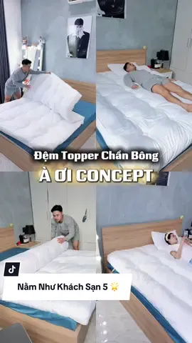 Đệm Topper Chần Bông của nhà À Ơi Concept nằm siêu êm, siêu mát như khách sạn 5 ⭐️ #nemtopper #aoiconcept #bedding #topper #tuhaohangviet 