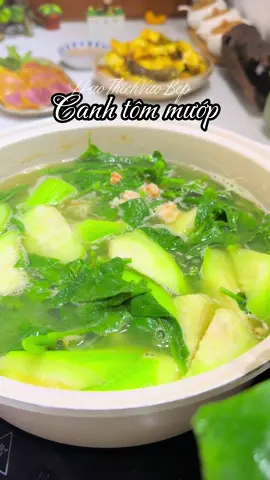 Canh tôm nấu mướp mùng tơi kiểu này ngọt ngây luôn #HảoThíchVàoBếp #thíchvàobếp #thíchnấuăn #nấuăncùngtiktok #canhtommuop 