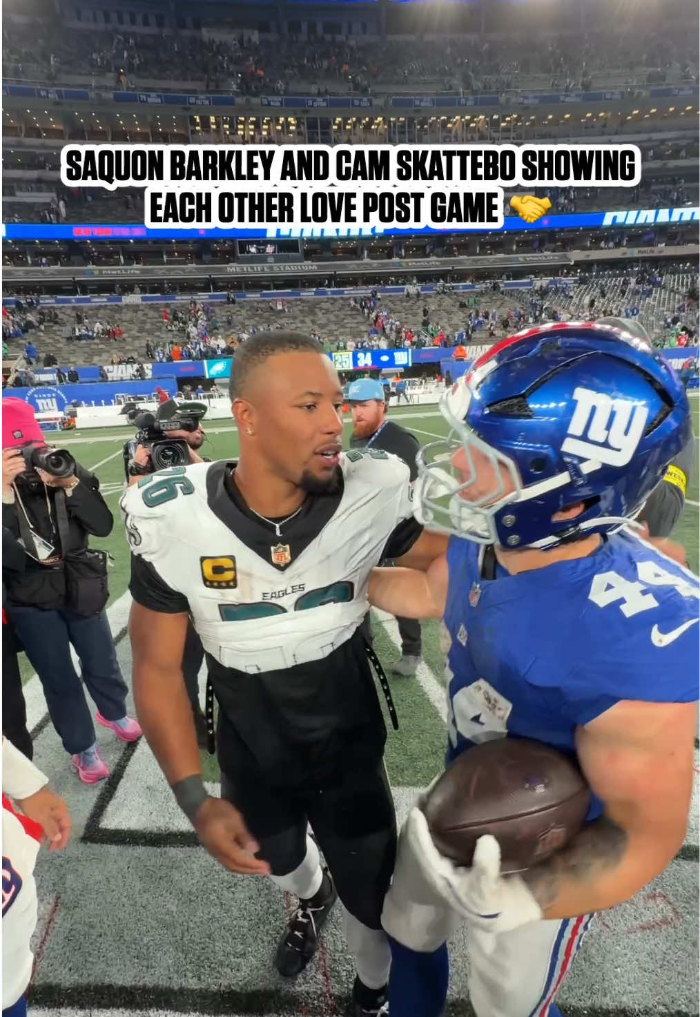 game recognizes game 🫡 #nfl #saquonbarkley #camskattebo @New York Giants 