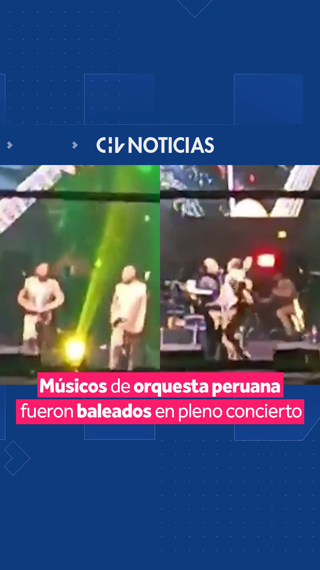 🔴 Músicos de la reconocida orquesta Agua Marina fueron baleados la noche del pasado 8 de octubre en pleno concierto. 👉 Todo ocurrió en Chorrillos, Perú, localidad que quedó completamente impactada cuando escucharon la ráfaga de disparos. En total, cinco personas resultaron heridas: cuatro miembros de la banda y un vendedor que trabajaba en el lugar. 📰 Según la información entregada por medios locales, los atacantes ingresaron en motos y dispararon desde la parte de atrás de la tarima, lugar donde se hallaron 27 casquillos de bala. Por el momento se desconocen las causas del ataque, pero la investigación detalla que detrás del ataque habría una motivación de sicariato o extorsión. #CHVNoticias #InternacionalCHV #CHVPolicial
