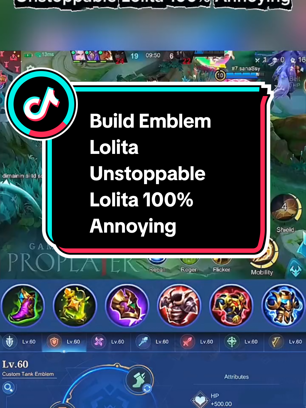 #MLBB9TH #mlbb #lolita #mlbblolita #lolitamlbb  Build Emblem Lolita  Unstoppable Lolita 100% Annoying