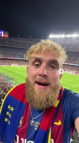 Jake Paul’s a Barca fan?! #jakepaul #barcelona #realmadrid #fyp #sora2 
