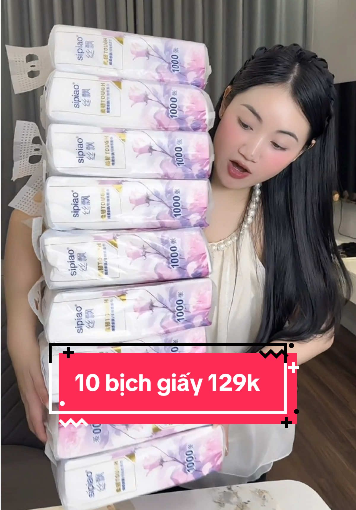 Thùng 10 bịch giấy ăn rút tiện lợi Sipiao giá đang rất rẻ #giayan #sipiao #giayrut