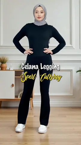 Celana legging cutting flare model cutbray #ootdcewek #legging #leggingcutbray 
