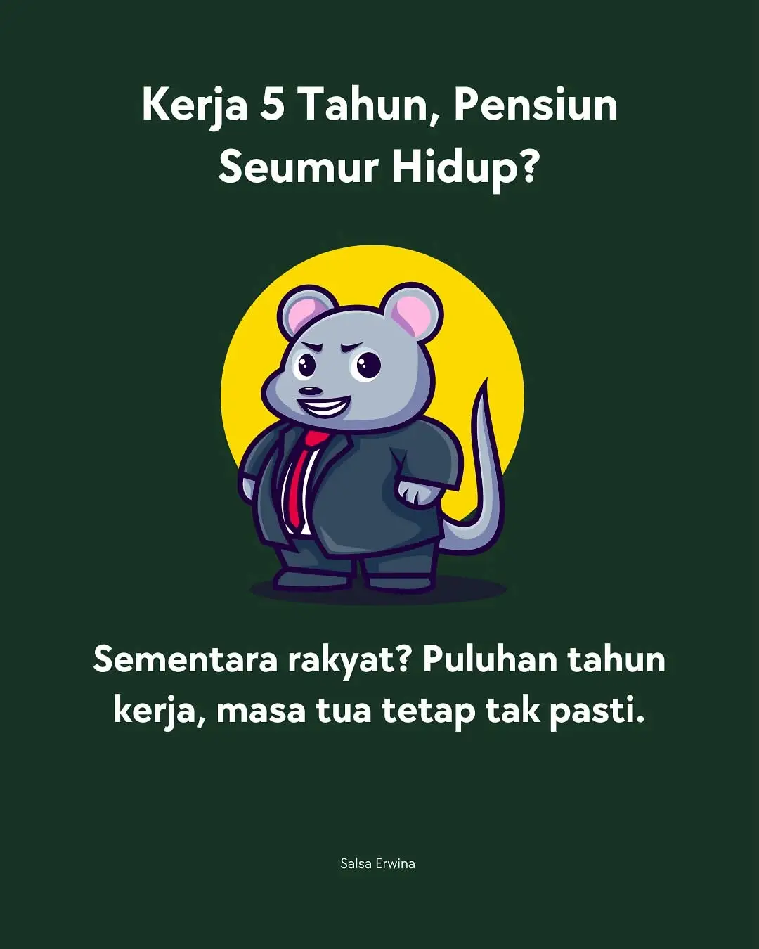 Kita percaya pada Mahkamah Konstitusi. Kita percaya bahwa hukum seharusnya berpihak pada keadilan, bukan pada kenyamanan pejabat. Batalkan hak pensiun seumur hidup bagi mereka yang sudah cukup diberi kehormatan jabatan. Biarkan keadilan pulang ke tempat asalnya, kepada rakyat Indonesia.