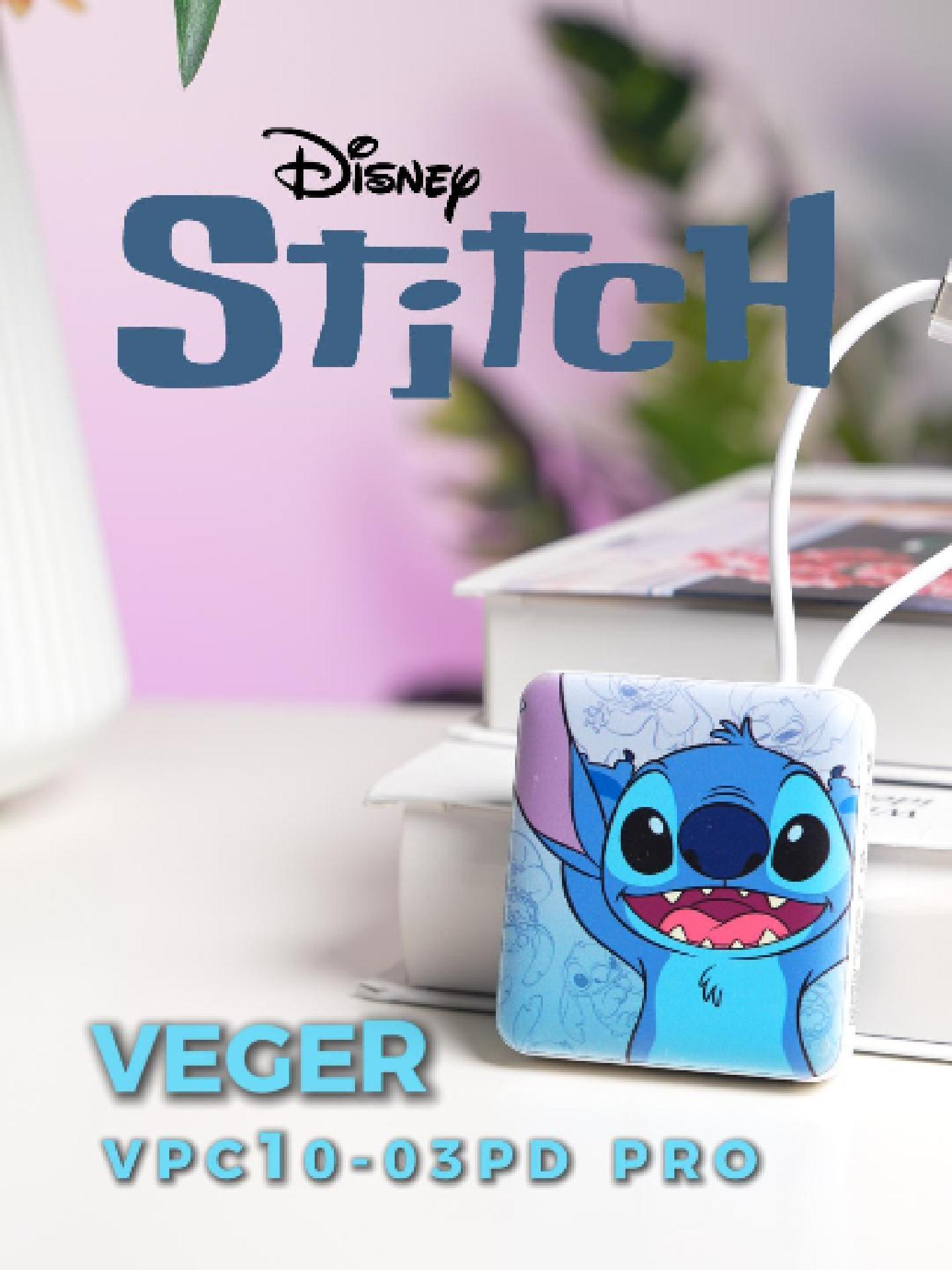 ✨🎉ขอแนะนำแบตสำรองรุ่น VPC10-03 PD PRO ลายสติชน่ารักมาก พกง่าย 10,000 mAh รับประกัน 2 ปี🚀🌠🪐 #veger #vegerthailand #powerbank #disney #stitch