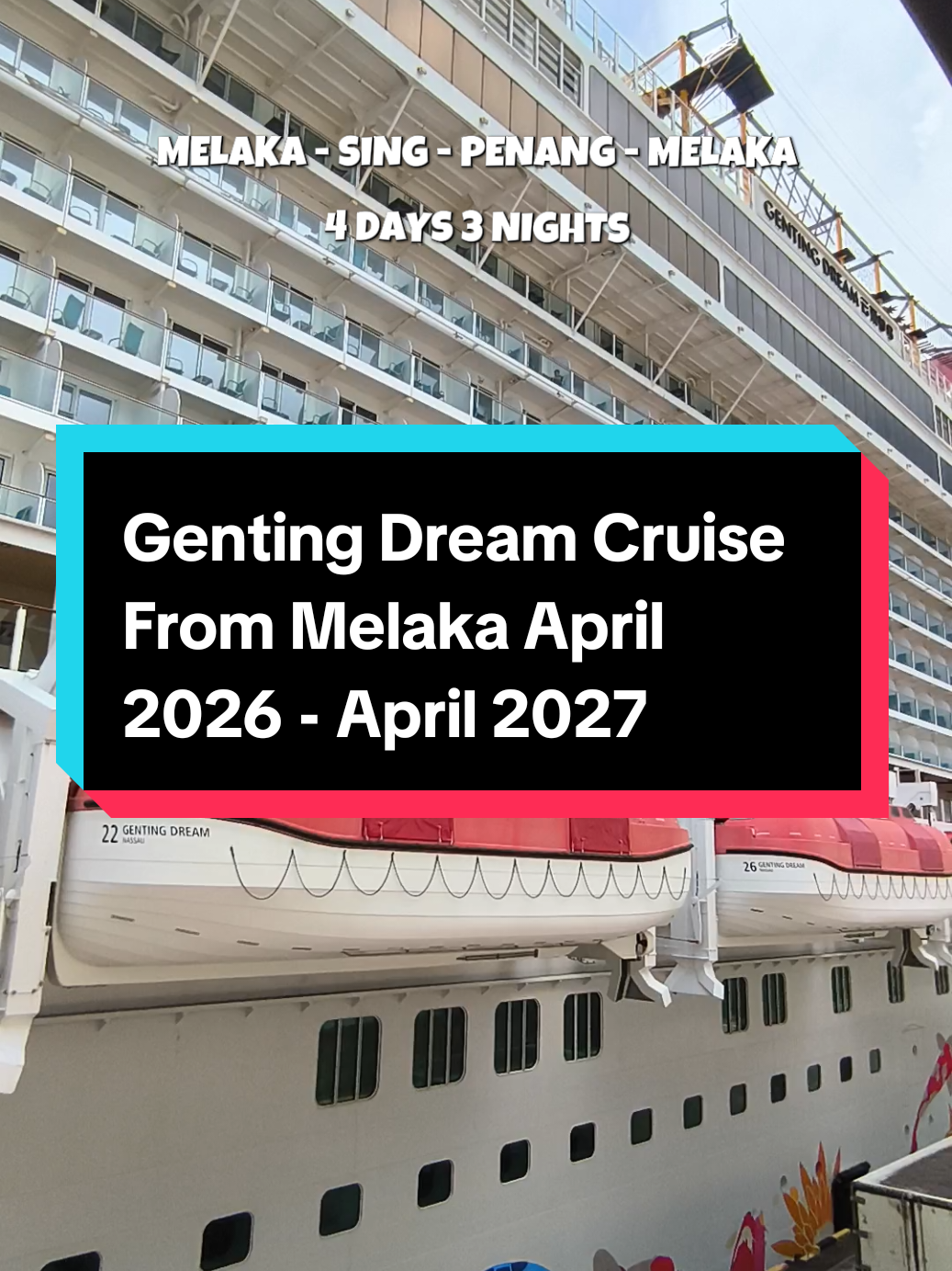 Genting Dream Cruise From Melaka Guys. Sailing Date April 2026 - April 2027. Price release soon! #cruisemalaysia #gentingdreamcruise #cruise #pakejcruise2026 #gentingdreammelaka 