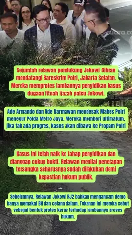 Relawan Jokowi-Gibran Geruduk Bareskrim, Desak Kasus Fitnah Ijazah Segera Tuntas #Jokowi #Gibran #Bareskrim #KasusIjazah #RelawanJokowi     