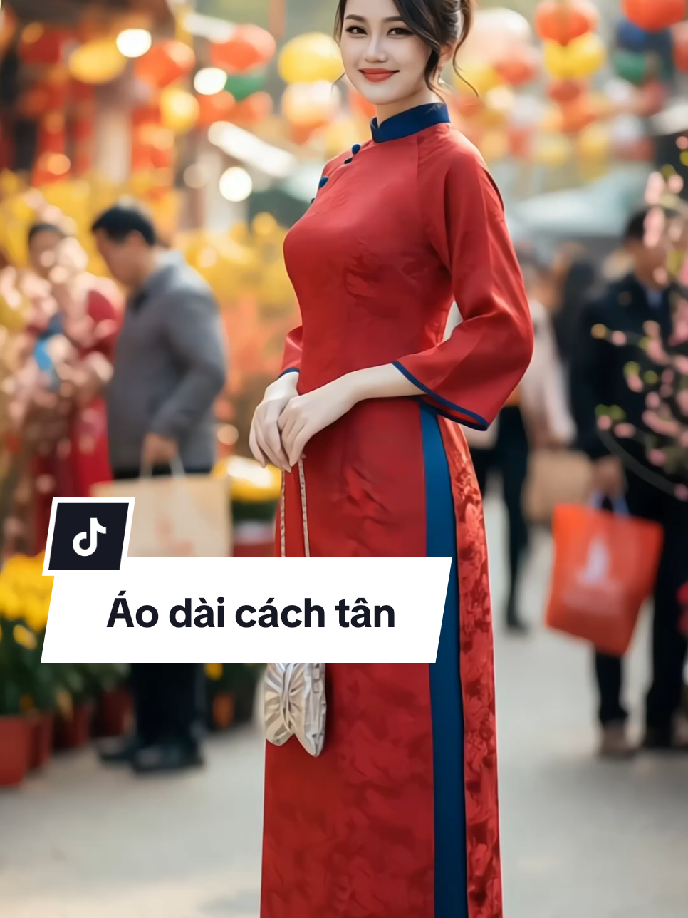 Áo dài nữ cách tân dáng suông cổ cao tay loe, chất gấm tơ tằm sang chảnh mà mềm mại thướt tha #aodaitet #aodaicachtan #aodaitruyenthong #aodainu #xuhuong 