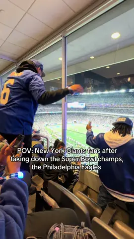 From @THEKIDMERO’s reaction + #NYGiants fans going wild after beating the #Eagles — Big Blue Nation is lit!  #ThursdayNightFootball @New York Giants 