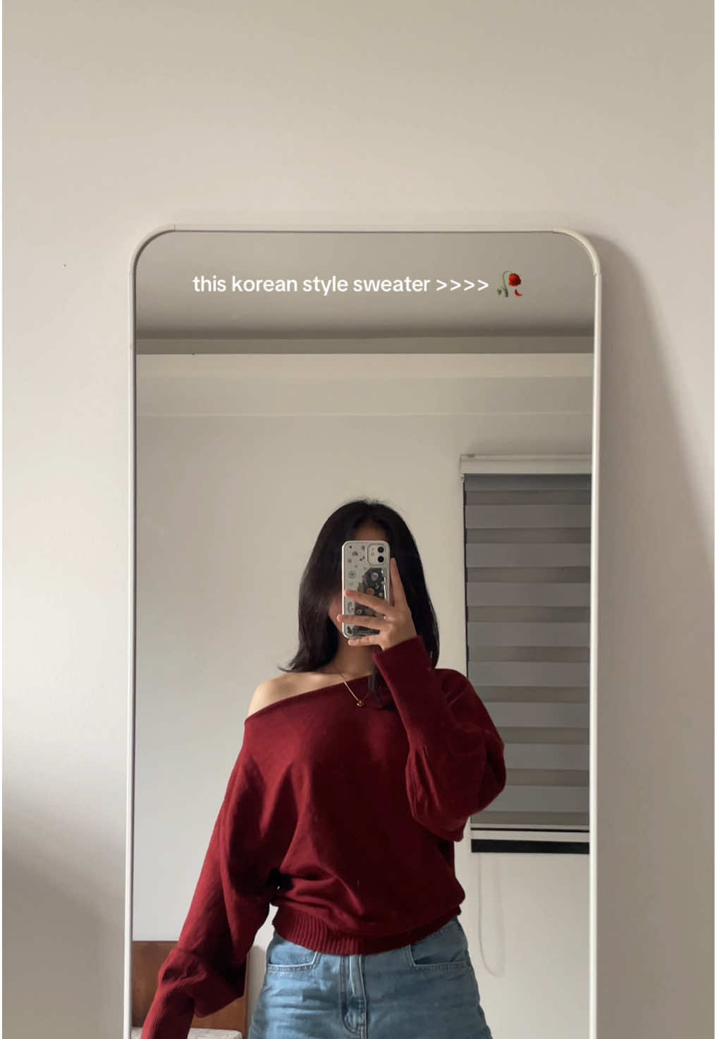 Falling for the fluffiest fit ever! This soft sweater is top tier ✨🍒 #sweater #sweaterkoreanstyle #offshoulderlongsleeve #offshouldertop #trendingtop 