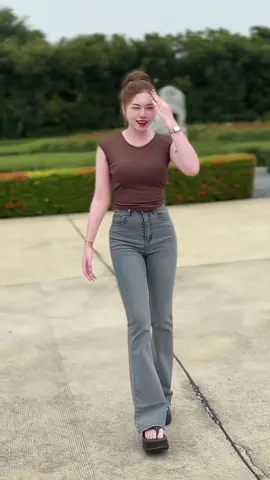 #กางเกงยีนส์ขาม้า #กางเกงยีนส์ขาม้าเอวสูง #กางเกงยีนส์ขาม้าเอวสูงผ้ายืด #กางเกงยีนส์สีสนิม #ฟีดดดดดดดดดด 