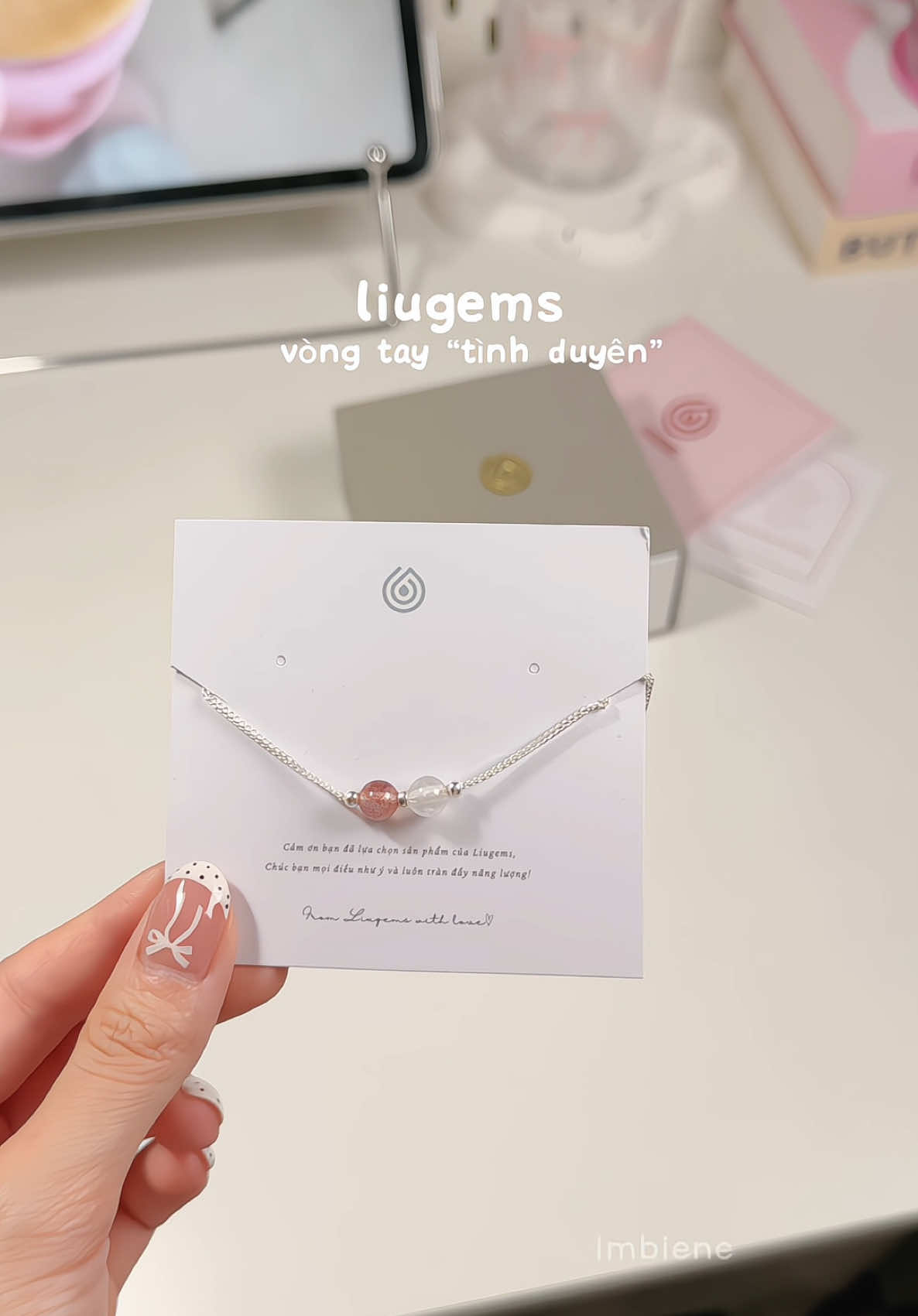 vòng tay đá mang năng lượng tích cực gắn kết mối quan hệ nè🌷💕 @Liugems Official  #vongtinhduyen #liugems #quatang20_10 #vongtay #imbiene 