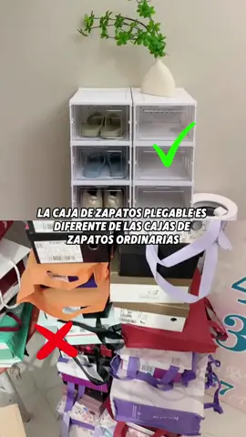 Caja de zapatos plegable, no requiere instalación, fácil de almacenar, ahorra espacio, vale la pena comprarla👞👠 #zapatos#zapatillas#organizador#muebles#casa#hogar#fyppp#trend  
