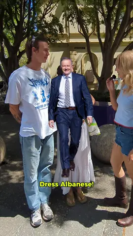 DRESS ALBANESE!!! speed dealers, fluro polo shirts, and piercings!!! Do you agree?  #fashiontiktok #fashioninterview #australianpolitics #babytee #sustainablefashion 
