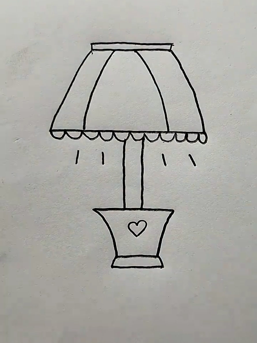 How to draw a table lamp#drawing #Foryou #artistsoftiktok #arteducation #trending 