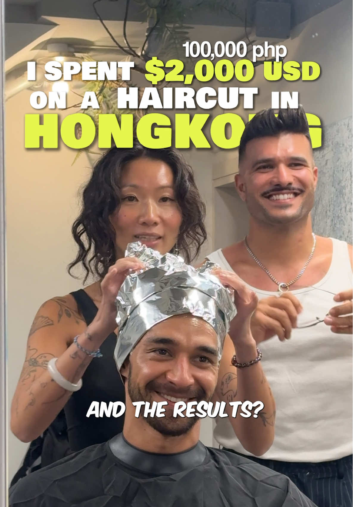 $2,000 for a haircut in Hong Kong It had to be done to complete the 🇨🇳 series! Hair went electric like an NEV BYD!