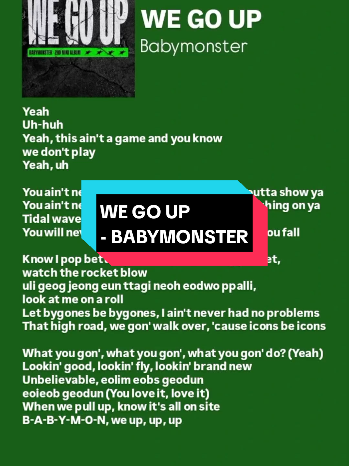 WE GO UP - Babymonster || Lyrics Full #babymonster #babymonsteryg #wegoup #lyrics #lyricsongs 