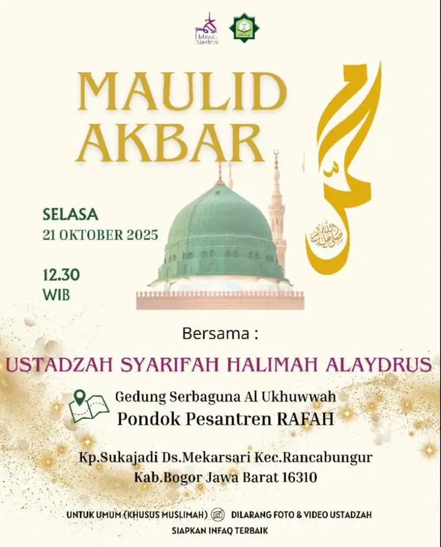 jangan lupa catet tgl nya yakk temen temen  MasyaAllah Tabarakallah— #maulidnabi #halimahalaydrus #kajianislam #ustadzahhalimahalaydrus #fyppppppppppppppppppppppp 