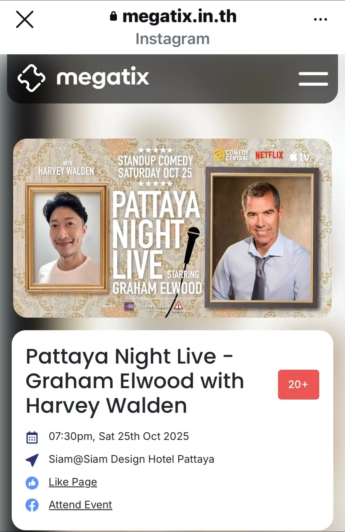 Tix here! https://megatix.in.th/events/pattaya-night-live-graham-elwood-with-harvey-walden