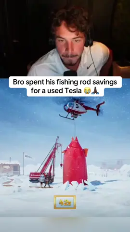 Bro spent his fishing rod savings for a used Tesla 😭🙏🏿 #fyp #streaming #streamer 
