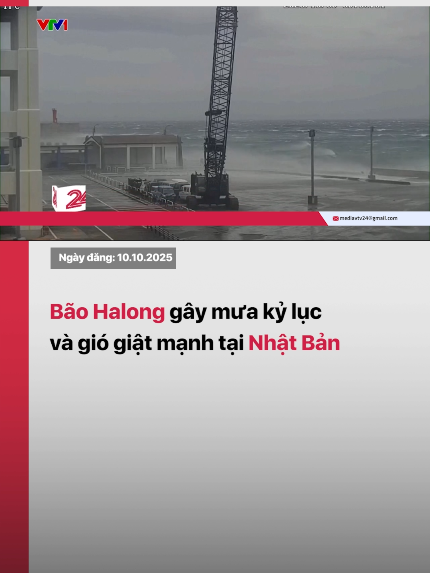 Cơn bão mang tên quốc tế là Halong đã áp sát quần đảo Izu, phía Nam thủ đô Tokyo (Nhật Bản), gây ra lượng mưa kỷ lục và gió mạnh dữ dội. #tiktoknews #vtv24 #vtvdigital #halong #nhatban