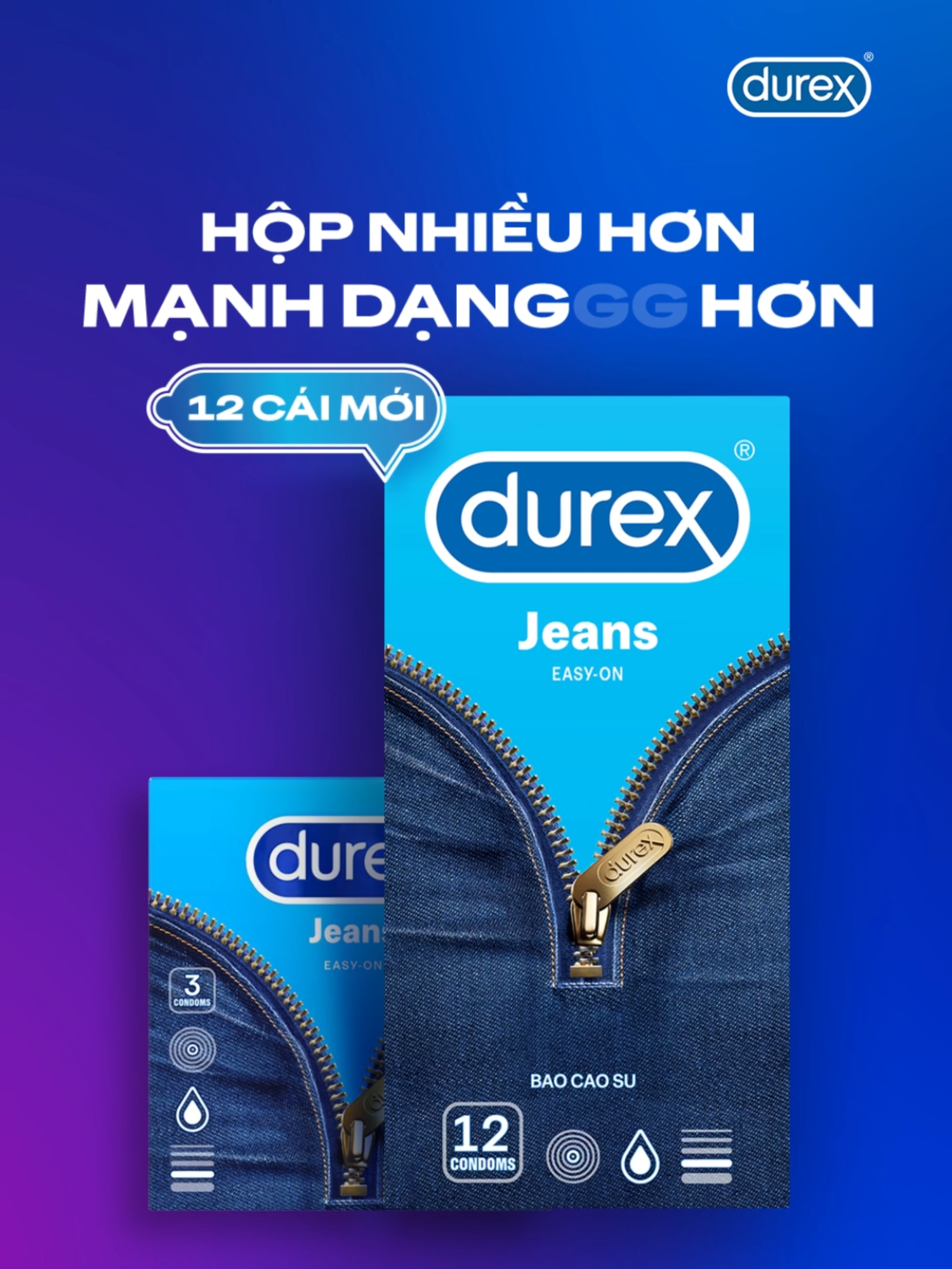 Lộ diện hàng khủng Durex Jeans 12 cái. Càng nhiều, càng mạnh dạnggg #DurexVietnam #CungChamDinh