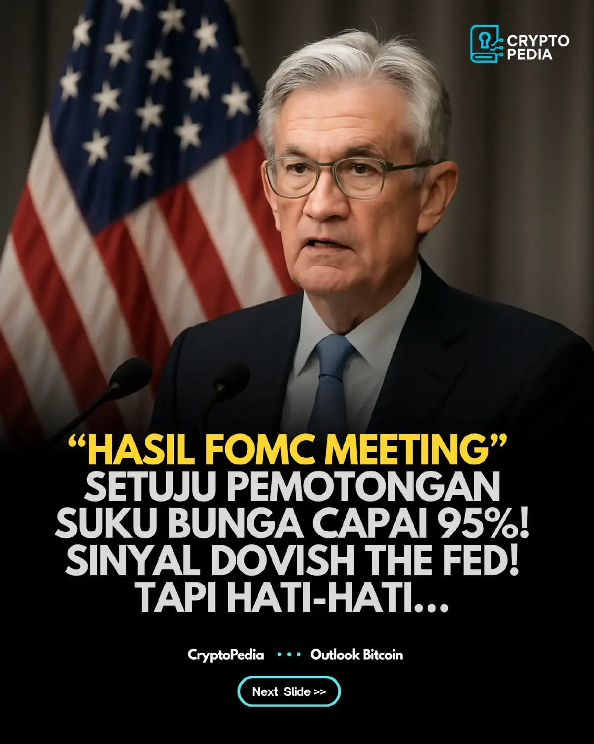Rilis hasil rapat FOMC dan pidato Jerome Powell kemarin memberikan sentimen DOVISH yang sangat kuat ke pasar. Para pejabat The Fed setuju untuk lebih fokus menopang ekonomi dan pasar tenaga kerja, bahkan jika inflasi masih tinggi. Ini membuat pasar semakin yakin akan ada DUA KALI LAGI pemangkasan suku bunga di sisa tahun 2025, yaitu pada bulan Oktober dan Desember. Probabilitasnya? Lebih dari 90%! Ini adalah bahan bakar roket untuk aset berisiko seperti Bitcoin. 🚀 [ANALISIS & STRATEGI] Secara teknikal, sentimen positif ini sejalan dengan pergerakan harga BTC. Kami melihat potensi koreksi sehat ke area support kuat di $119k - $117k. Area ini menjadi BEST BUY AREA untuk akumulasi sebelum potensi kenaikan lanjutan. 🎯 Target Jangka Pendek (November): $130k (+10%) 🎯 Target Jangka Panjang (Des 2025 - 2026): $150k (+25%) Namun, tetap HATI-HATI! Data ekonomi AS belum sepenuhnya lengkap akibat government shutdown. Selalu perhatikan manajemen risiko Anda. #altcoin #news #bitcoin #crypto #forex 