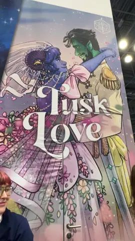 Gwen and Oskar at the @Penguin Random House @Del Rey | RH Worlds | Inklore booth at @New York Comic Con - We haven't been able to get a wedding edition of #TuskLove yet. Maybe today. There is only a very small number per day available.  Guinevere @Whats my mothers name Oskar @sasha  #TuskLove was 