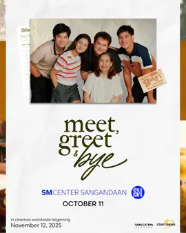 Sangandaan, get ready! 🌟 Belle Mariano is coming to SM Center Sangandaan for a Meet, Greet & Bye family day you won’t forget. 💕 Catch Geri and our special guests live for performances full of fun, feels, and family vibes!  Get your MGB tickets here, available worldwide: 🔗https://meetgreetandbye.com/ ‘Meet, Greet and Bye’, starring Piolo Pascual, Joshua Garcia, Belle Mariano, Juan Karlos and Ms. Maricel Soriano. Exclusively in cinemas worldwide beginning November 12, 2025  #MeetGreetAndBye