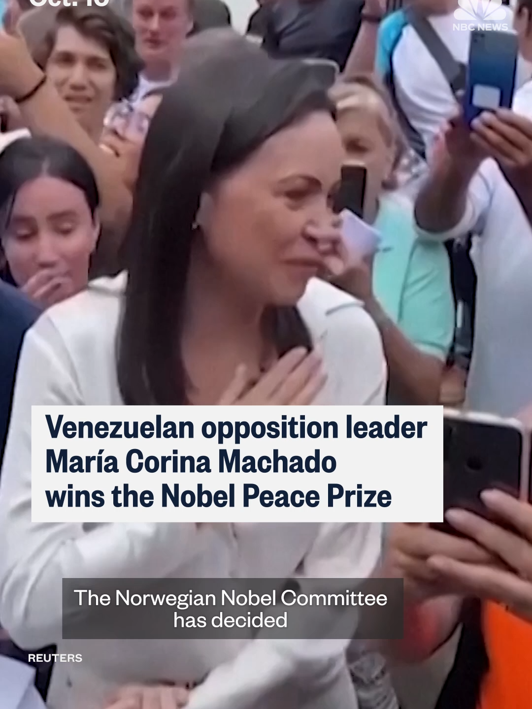 The #Nobel Peace Prize was awarded to Venezuelan opposition leader María Corina Machado. The 58-year-old, who lives in hiding after attempting to run against President Nicolás #Maduro, was recognized for keeping 