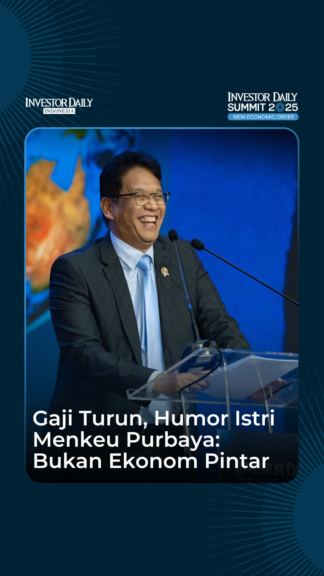 Menkeu Purbaya berbagi kisah humor setelah berjanji menaikkan ekonomi RI dan bangga jika ia seorang ekonom pintar, namun ia dicandai Istrinya, 