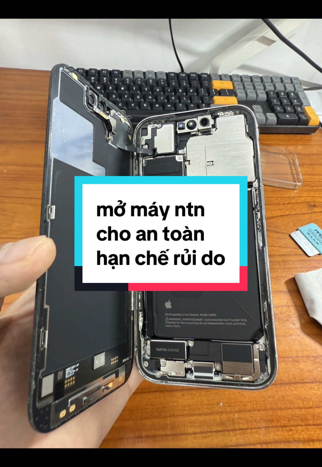 Mở máy Iphone an toàn cho người mới học và vào nghề. tránh đền màn#ninhtaovp 