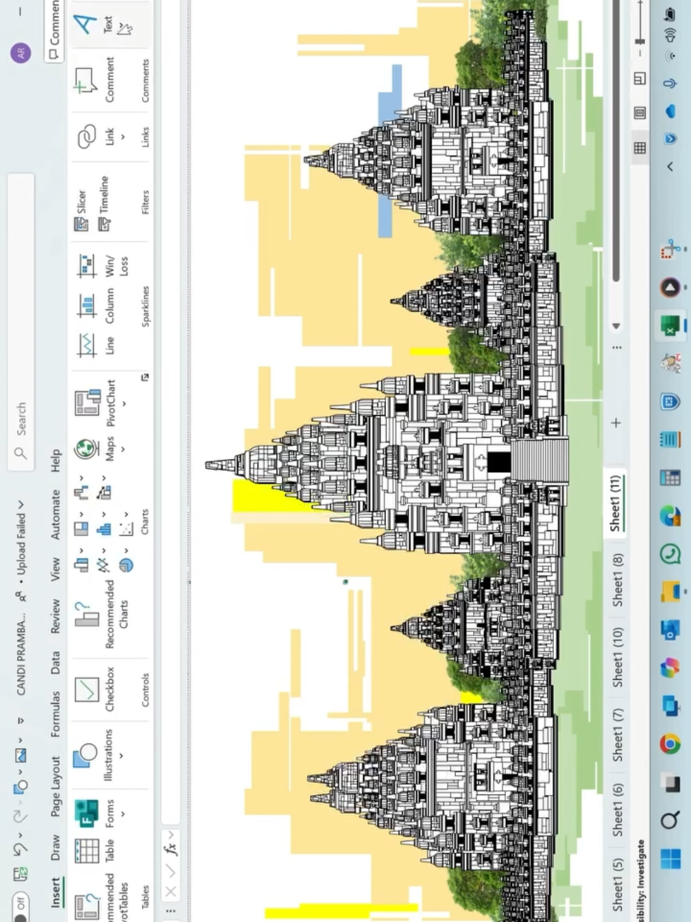 Replying to @gendut.94 Candi Prambanan - Microsoft Excel #arsitektur #architecture #microsoft #microsoftexcel #excel 