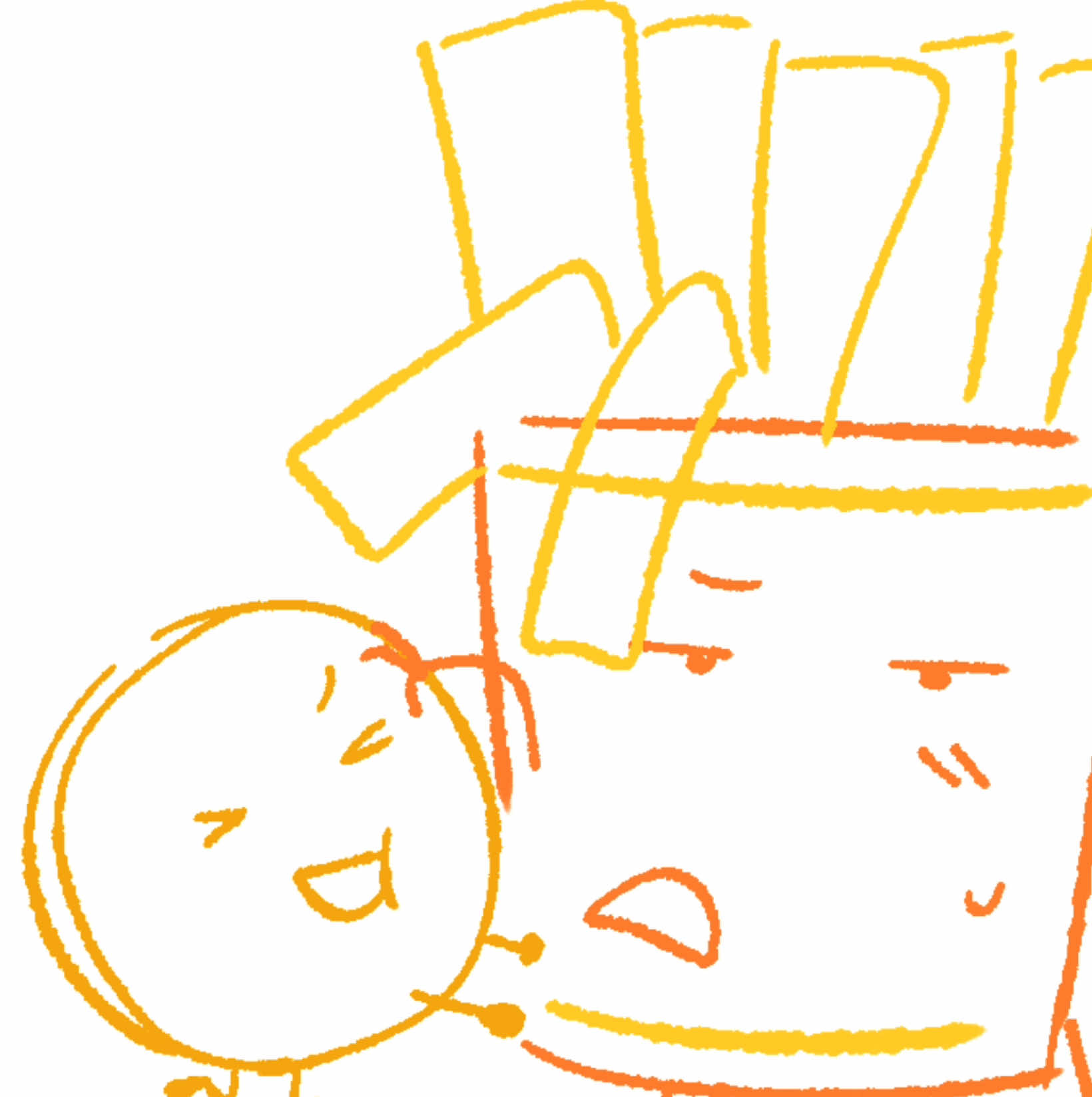 (ib: @/endrimerr) I don’t rlly have a ship in mind so you can interpret any character u think fries likes! #bfdi #battlefordreamisland #osc