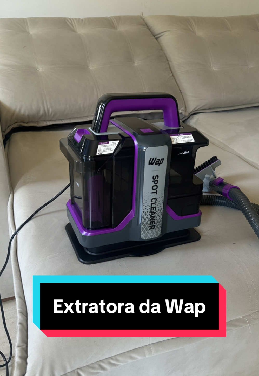 Extratora da Wap testada e aprovada.  Super fácil de usar e com excelente resultado. ✅ #extratorawap #limpezaestofado